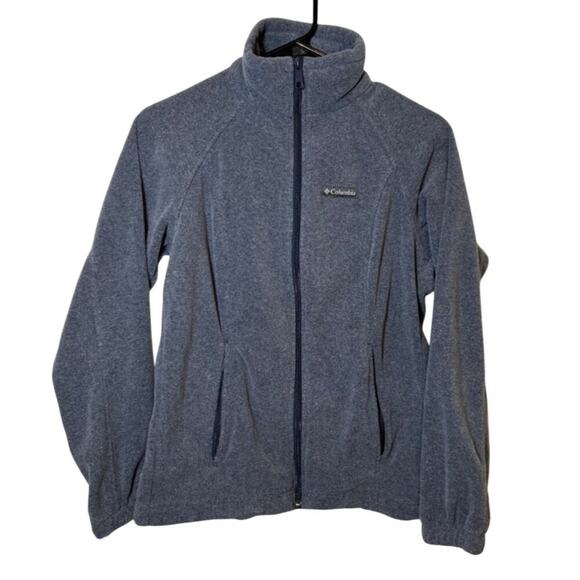 Columbia Full Zip Fleece Jacket, Blue Gray, Women's XS - Picture 1 of 5